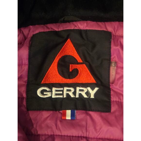 Gerry Women's Size Large Quilted Ski Jacket Removable Hood Black Pink Zip Up - Picture 2 of 5